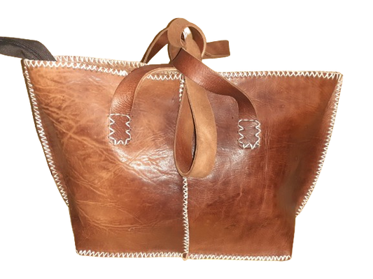 Bolso Mujer  Vacuno hilo blanco Mediano